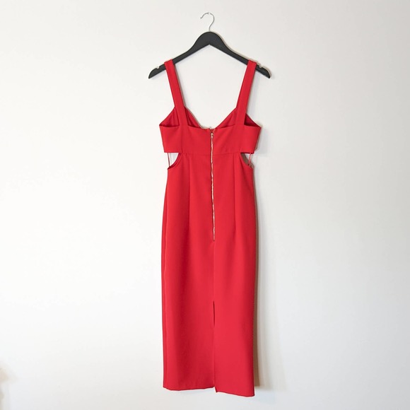 NWT ZARA midi strappy cut out dress, red, size small - Picture 4 of 7